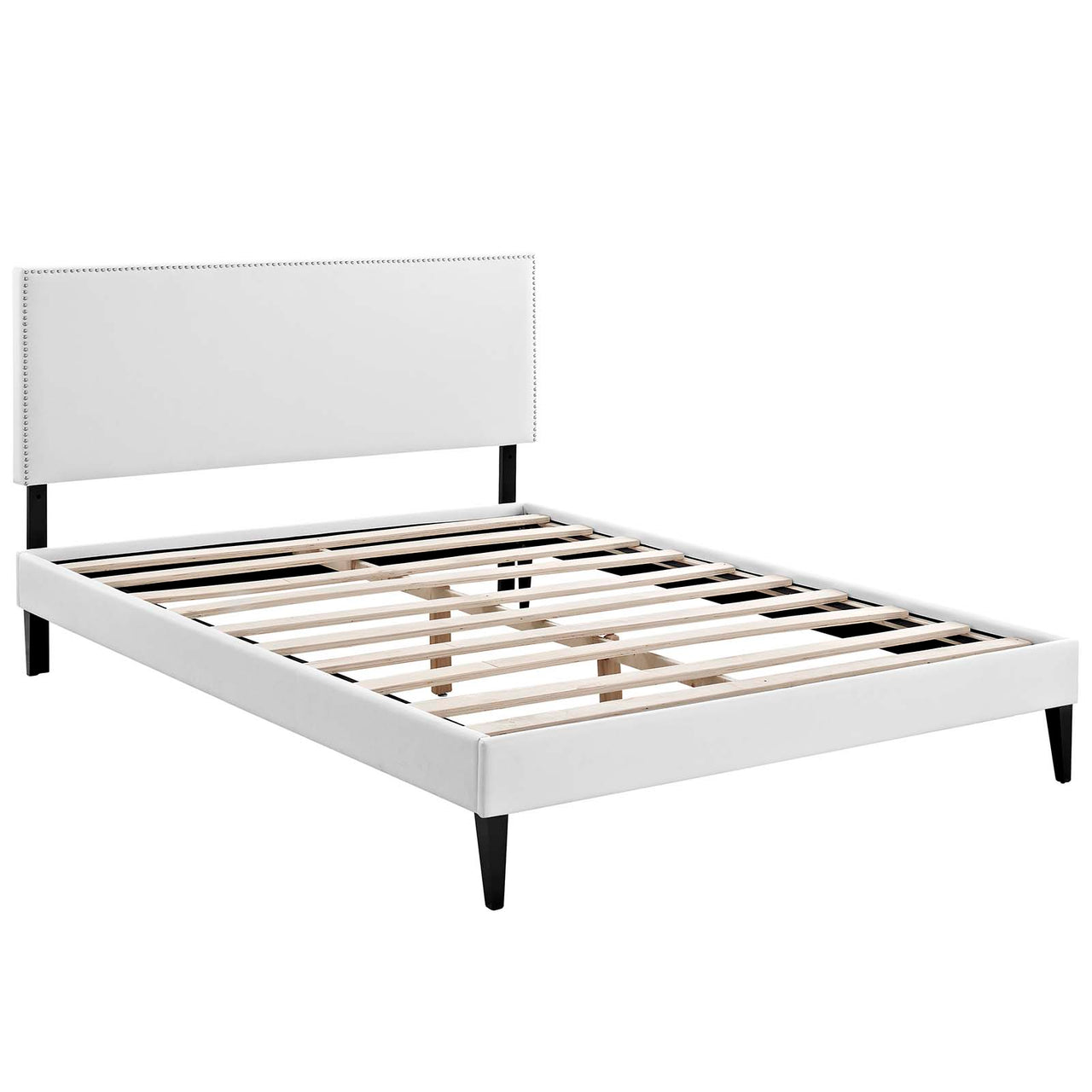 Dreamweaver Eco-Leather Full Platform Bed, White