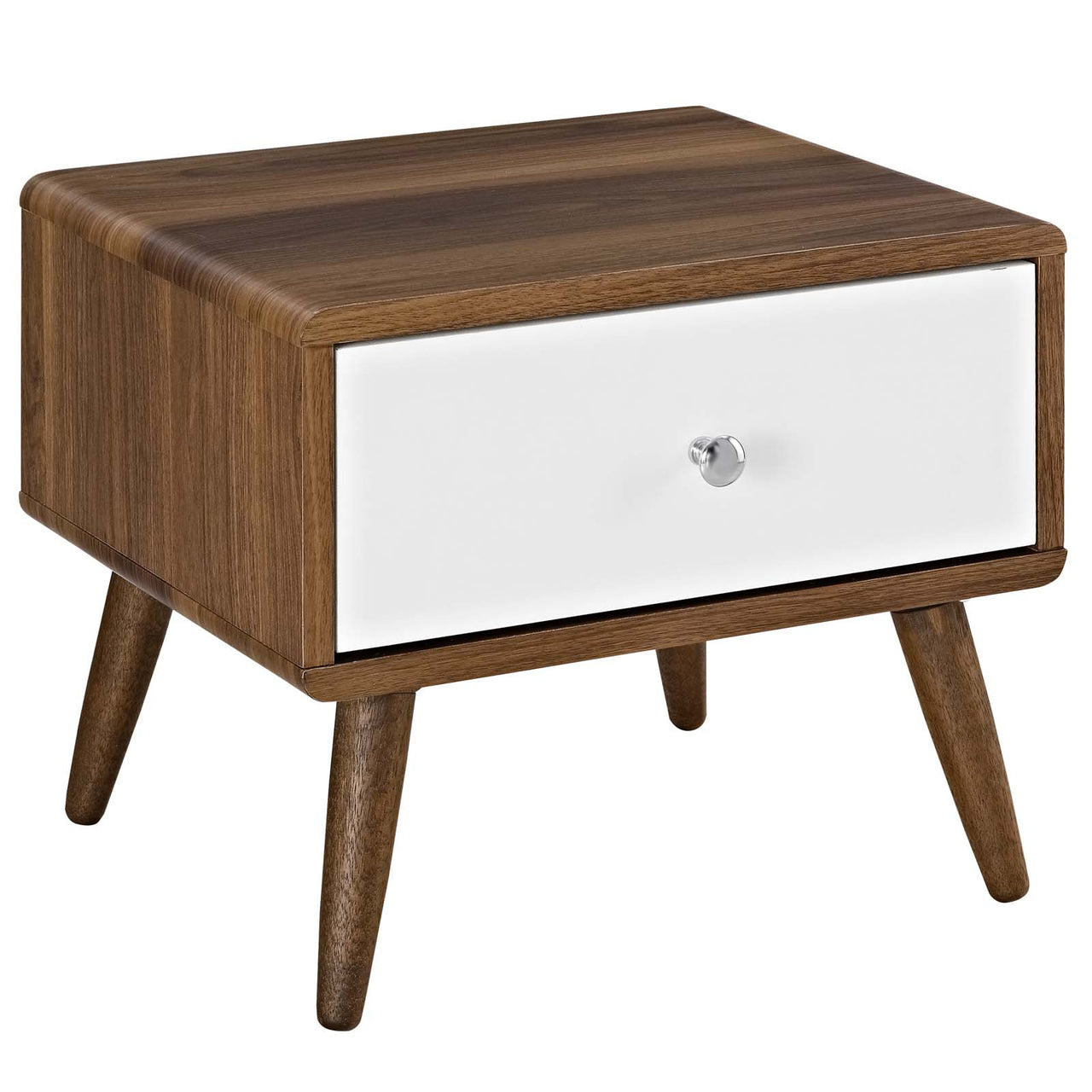 Erisen Nightstand, Small, Walnut & White