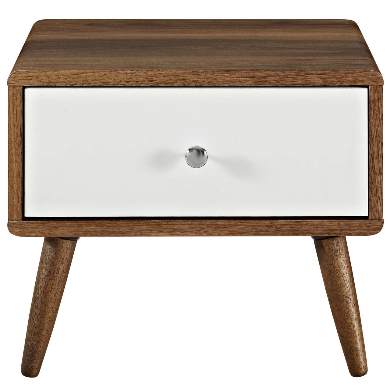 Erisen Nightstand, Small, Walnut & White