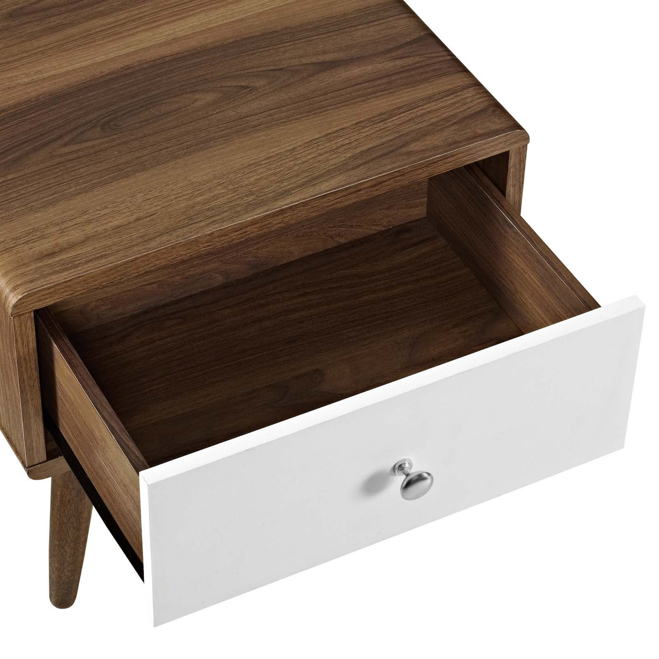 Erisen Nightstand, Small, Walnut & White