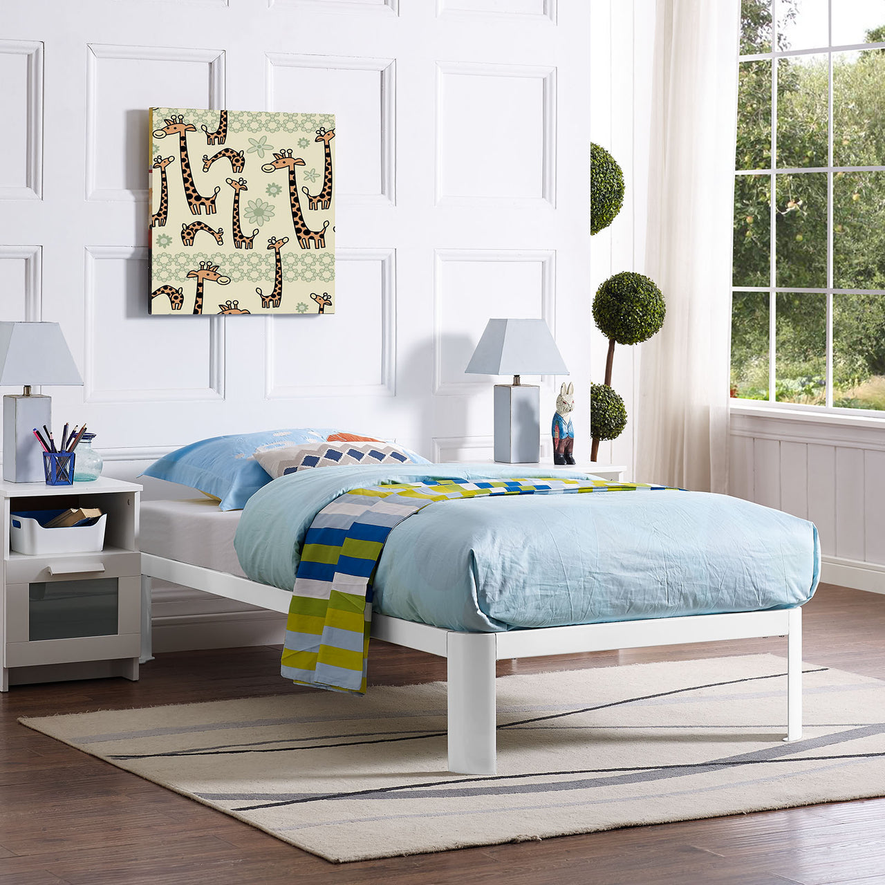 Elevation Twin Bed Frame, White
