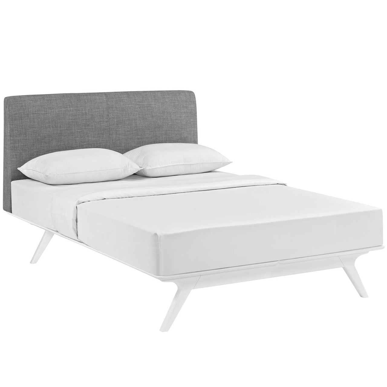 Simplicity King Bed, White & Gray