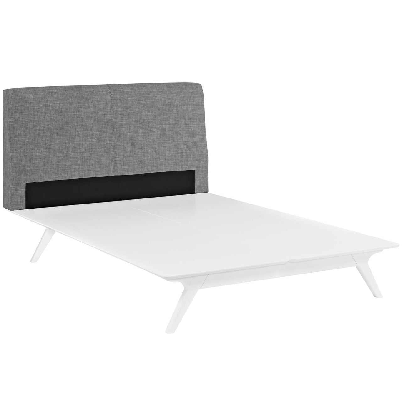 Simplicity King Bed, White & Gray