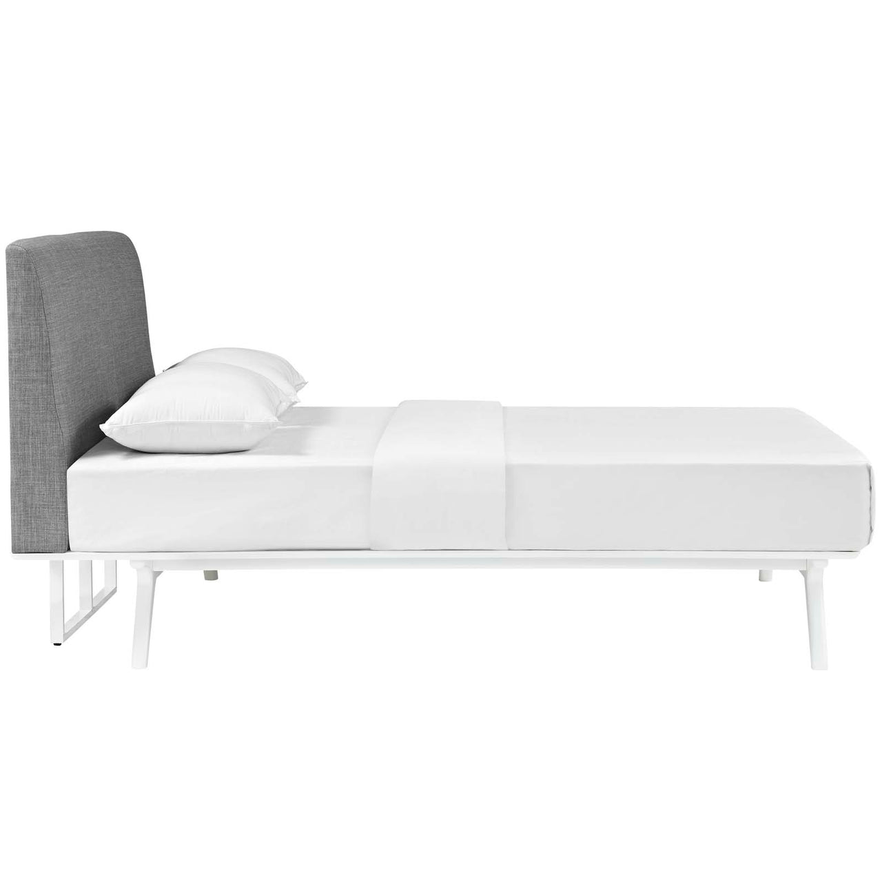 Simplicity King Bed, White & Gray