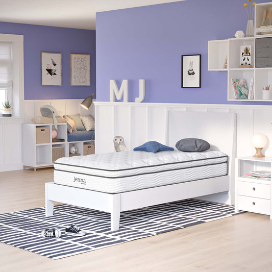 10" Hybrid Twin Mattress, JENH10, White