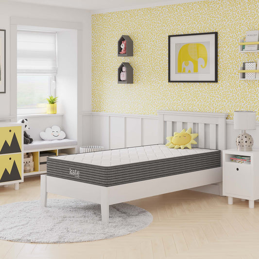 8" Twin Mattress, KATS8, White