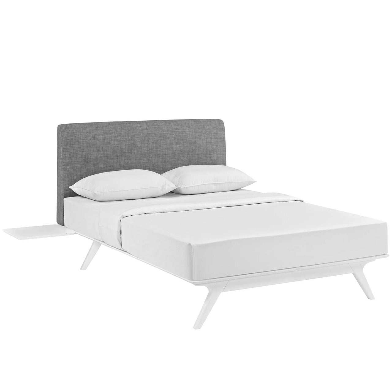 Simplicity 3-Piece Full Bedroom Set, White & Gray