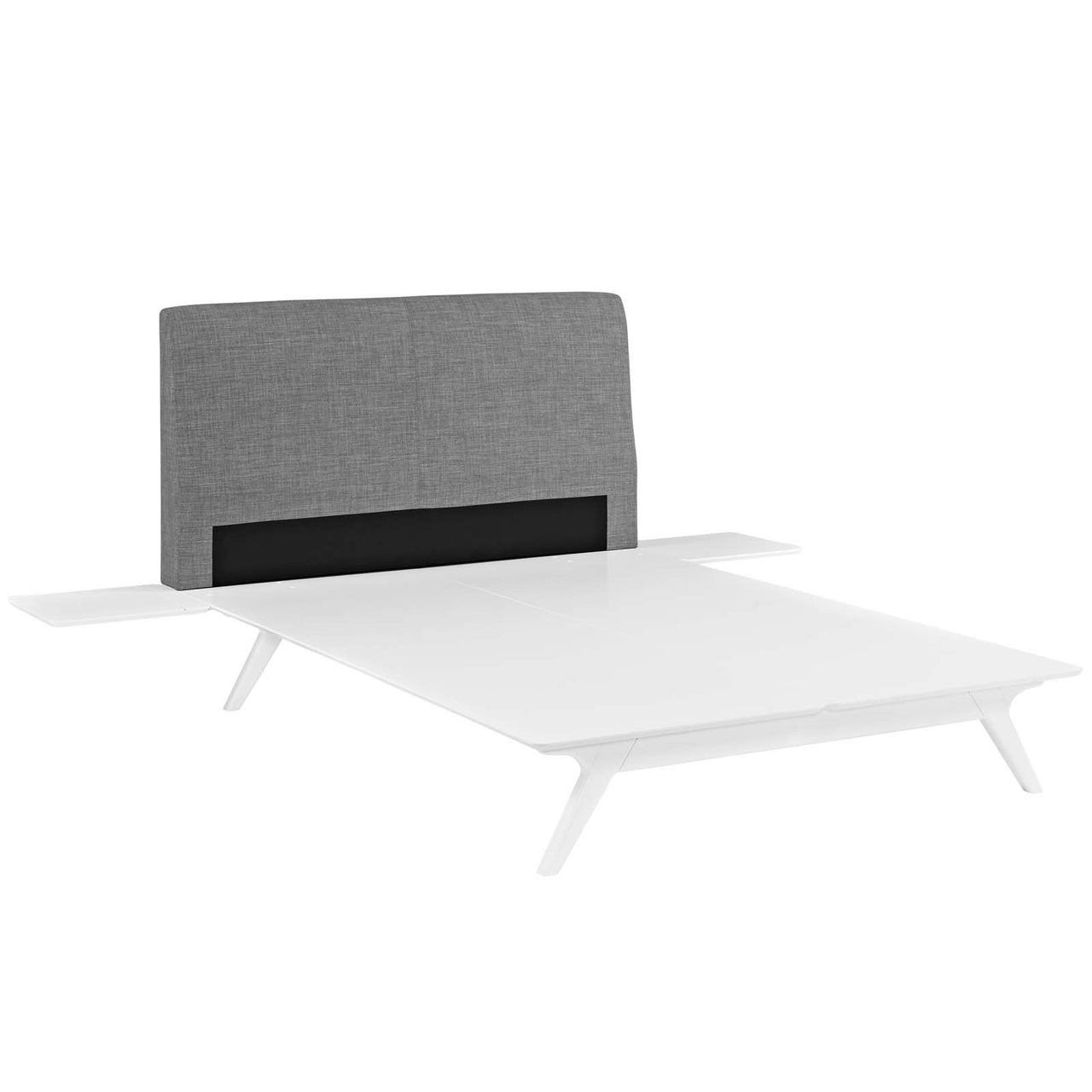 Simplicity 3-Piece Full Bedroom Set, White & Gray