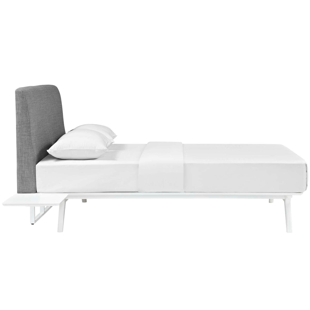 Simplicity 3-Piece Full Bedroom Set, White & Gray