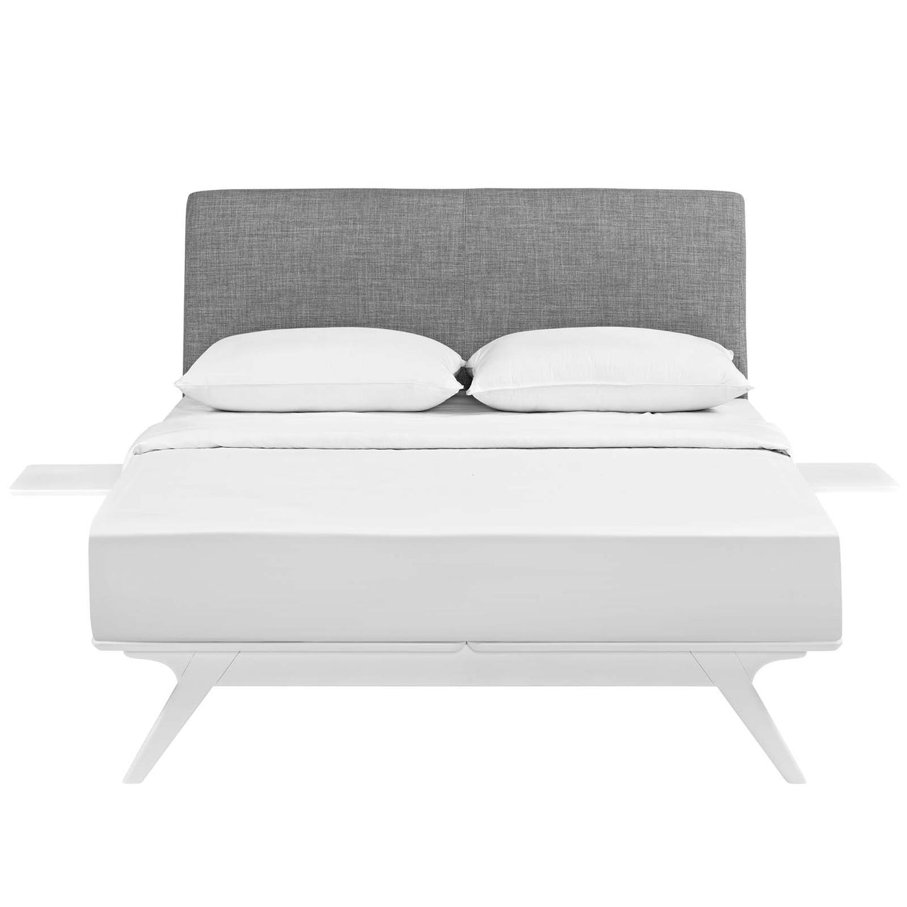 Simplicity 3-Piece Full Bedroom Set, White & Gray