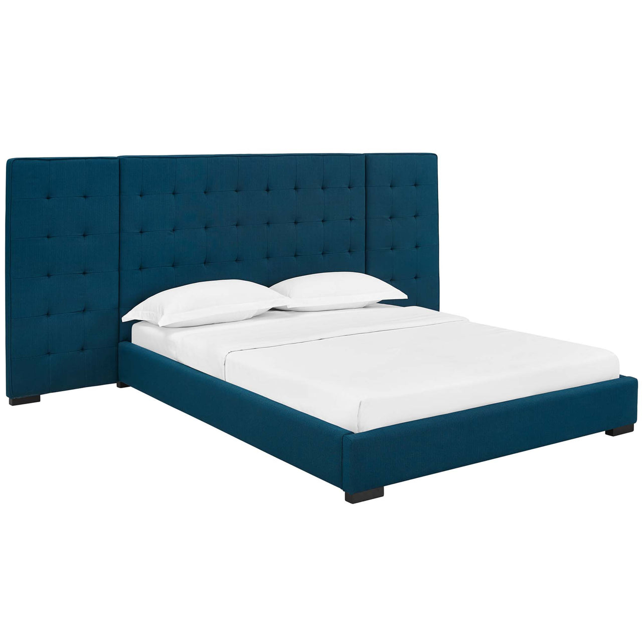 Payne Fabric Queen Platform Bed, Azure
