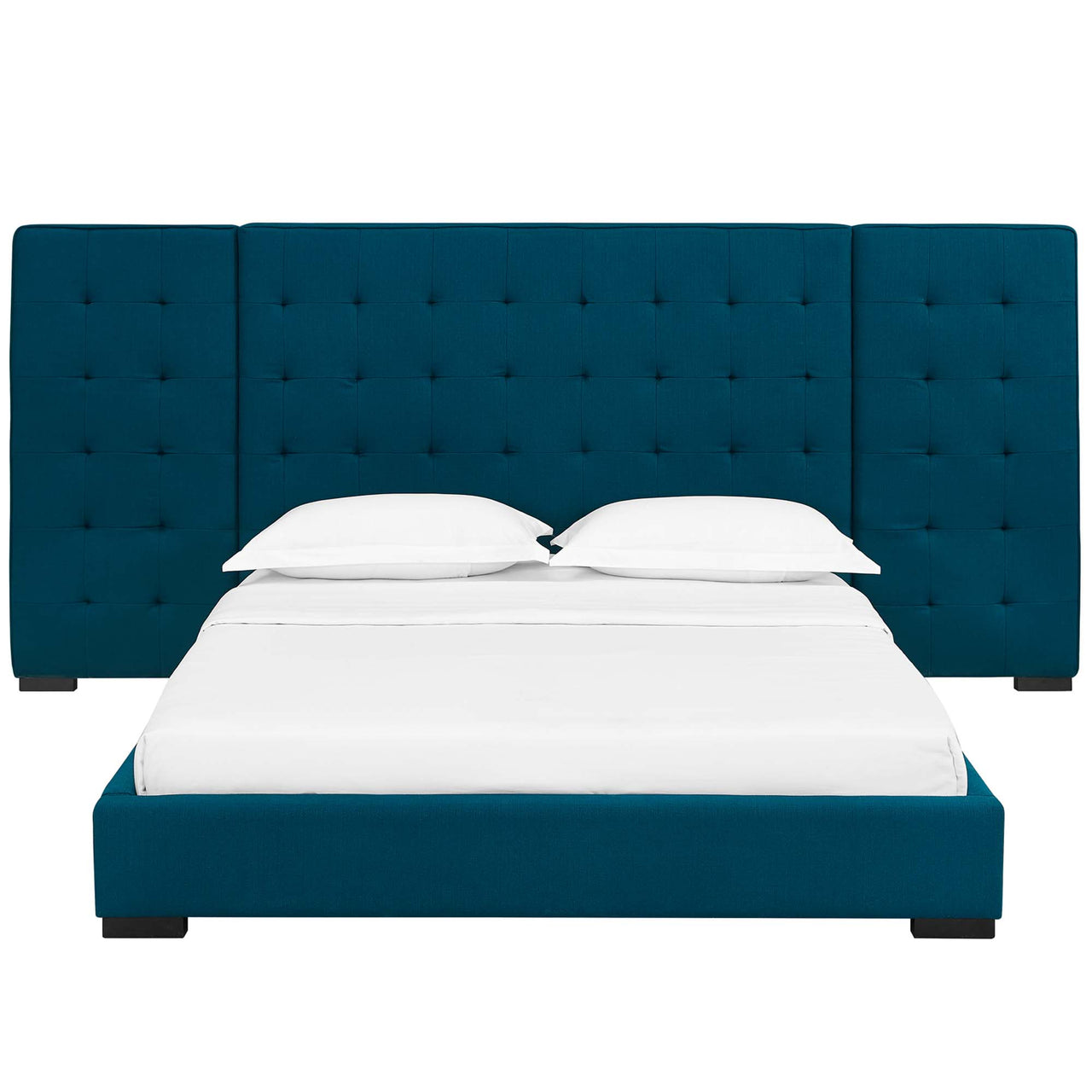 Payne Fabric Queen Platform Bed, Azure