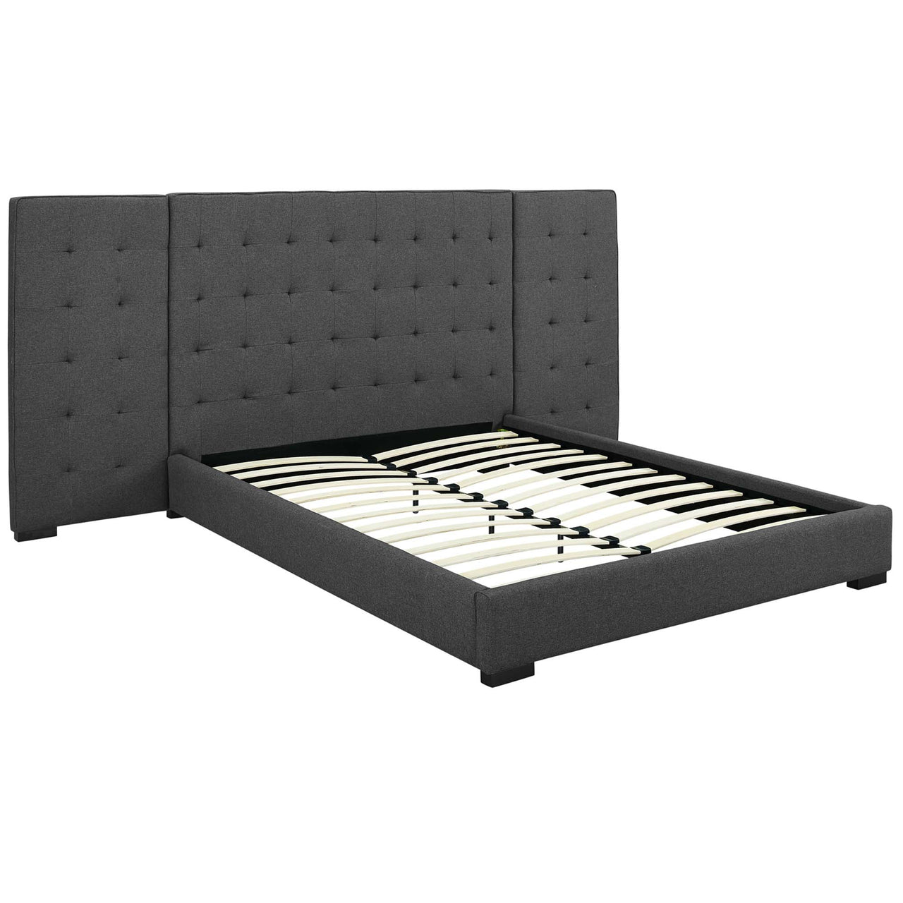 Payne Fabric Queen Platform Bed, Gray