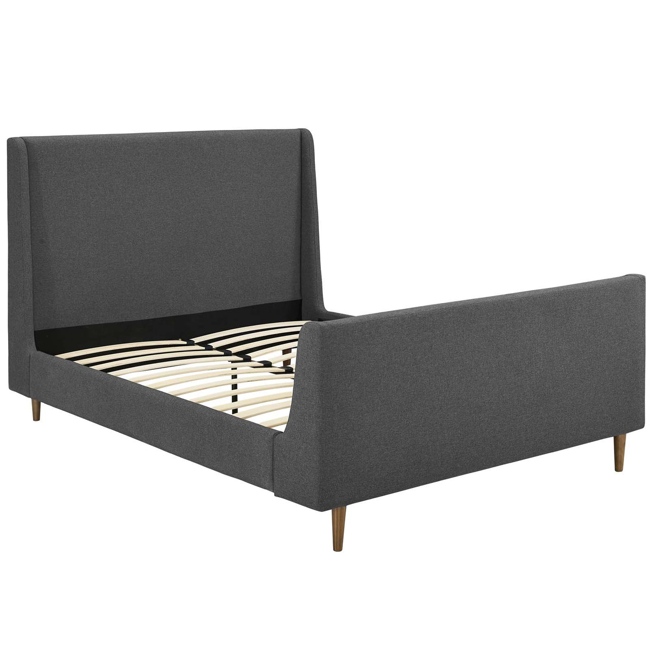 Aurenth Fabric Queen Platform Bed, Gray