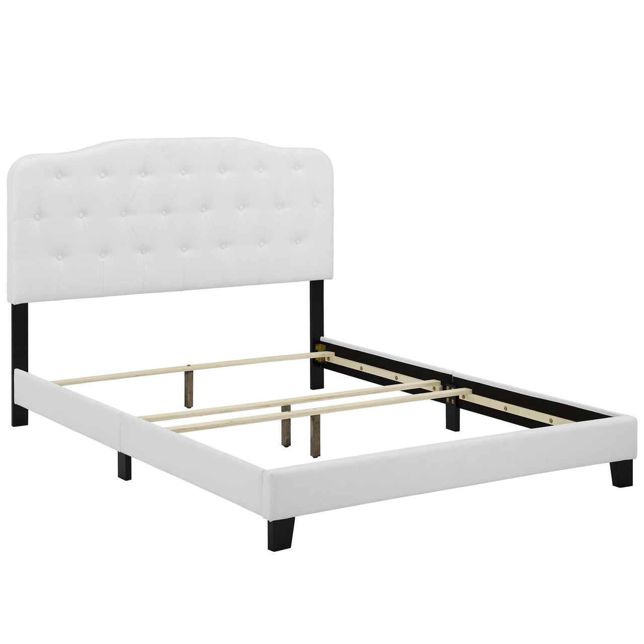 Elira Fabric Queen Bed, White