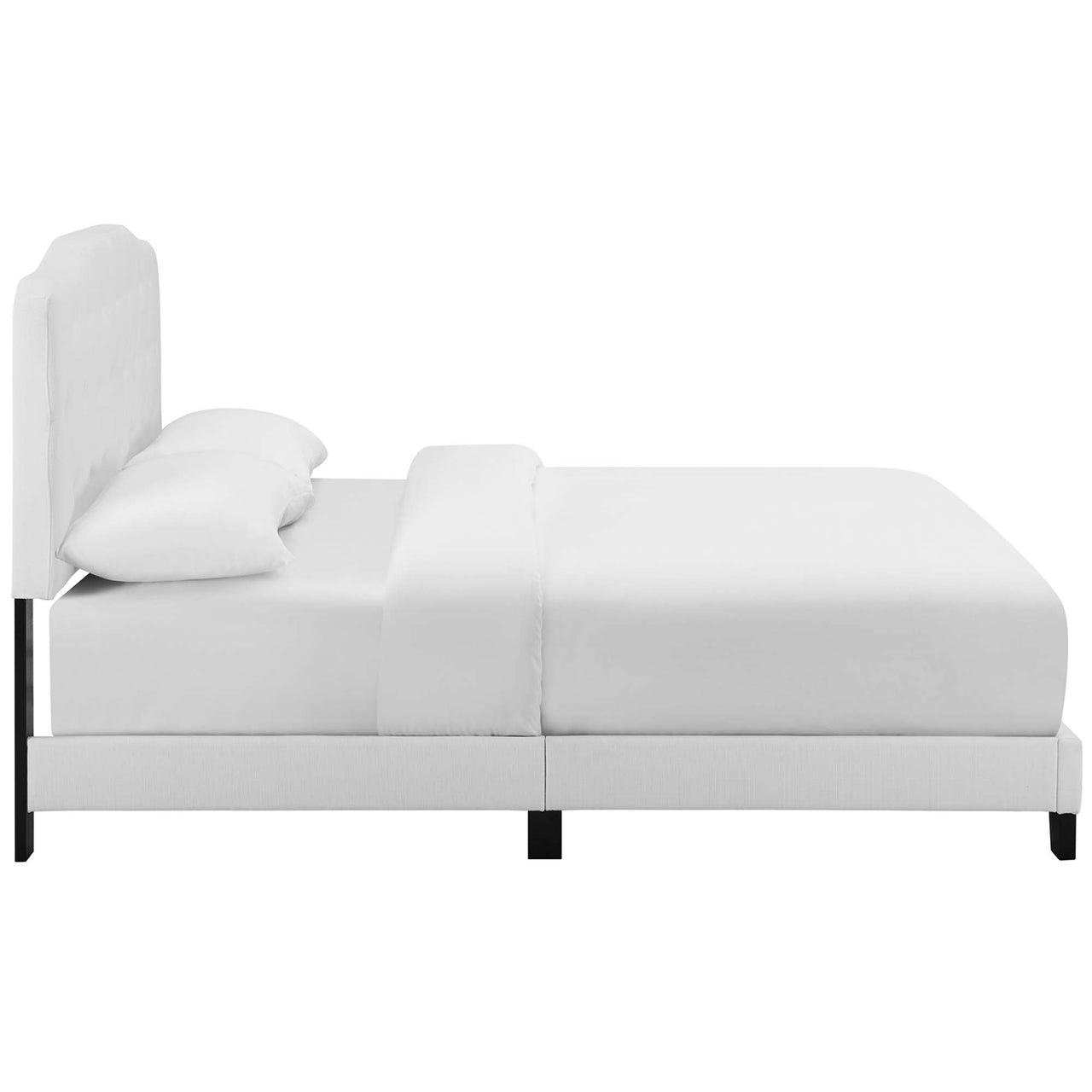 Elira Fabric Queen Bed, White