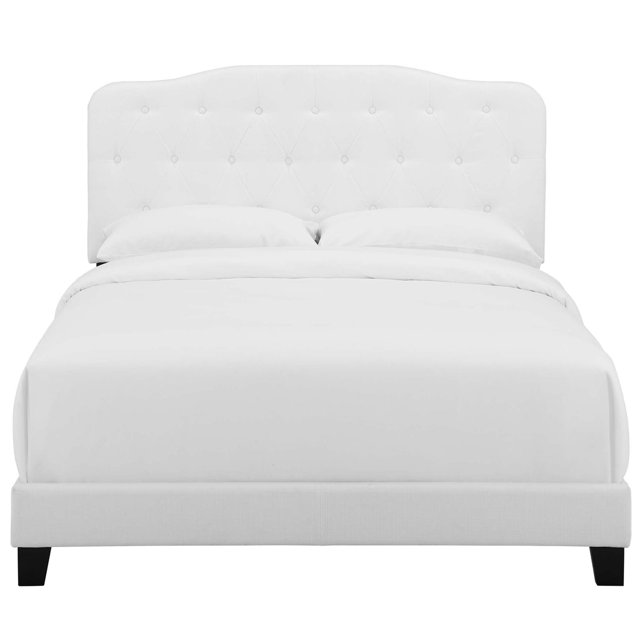 Elira Fabric Queen Bed, White