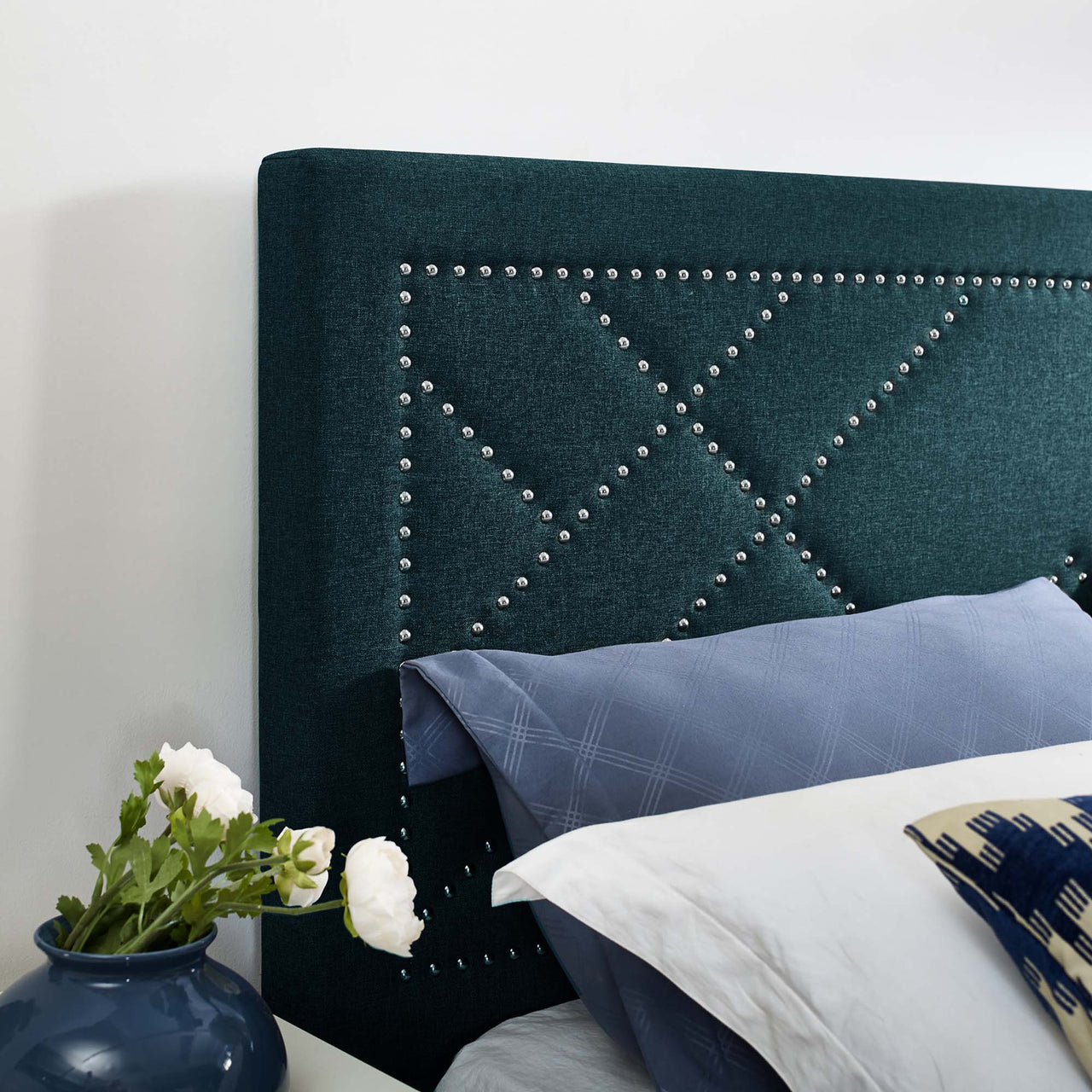 Constellation Linen Full | Queen Headboard, Azure