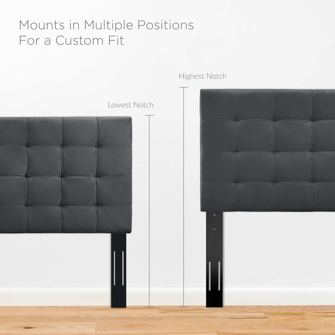 Coordinate Velvet Full | Queen Headboard, Gray