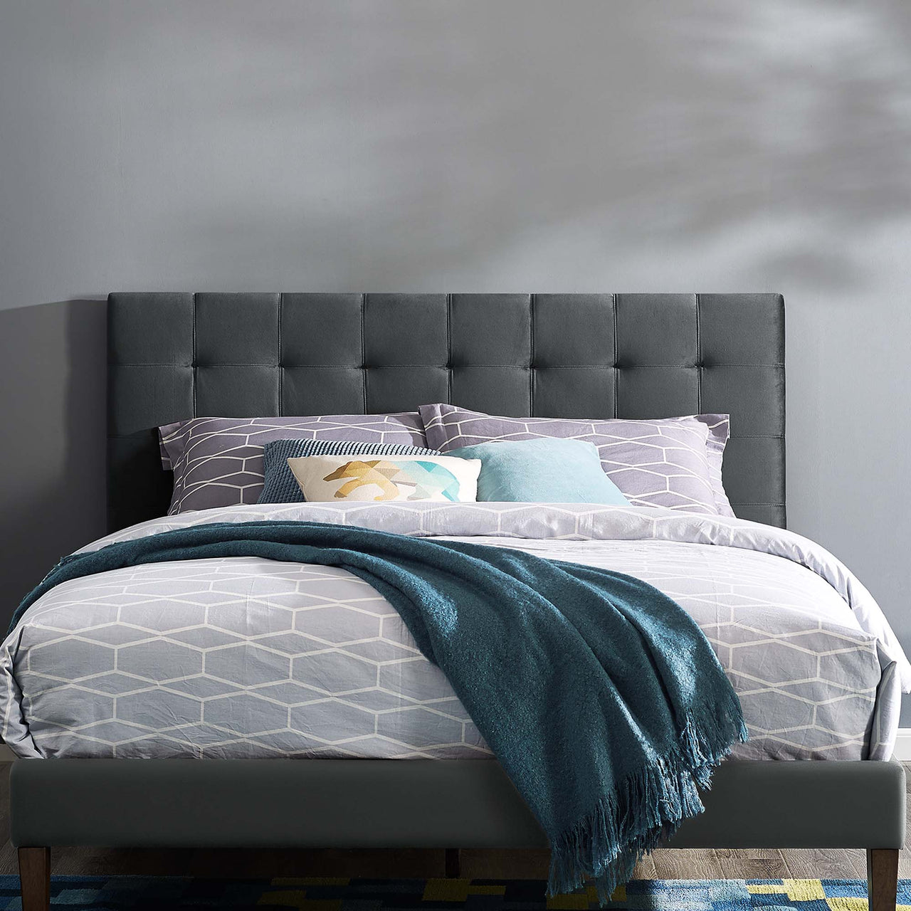 Coordinate Velvet Full | Queen Headboard, Gray