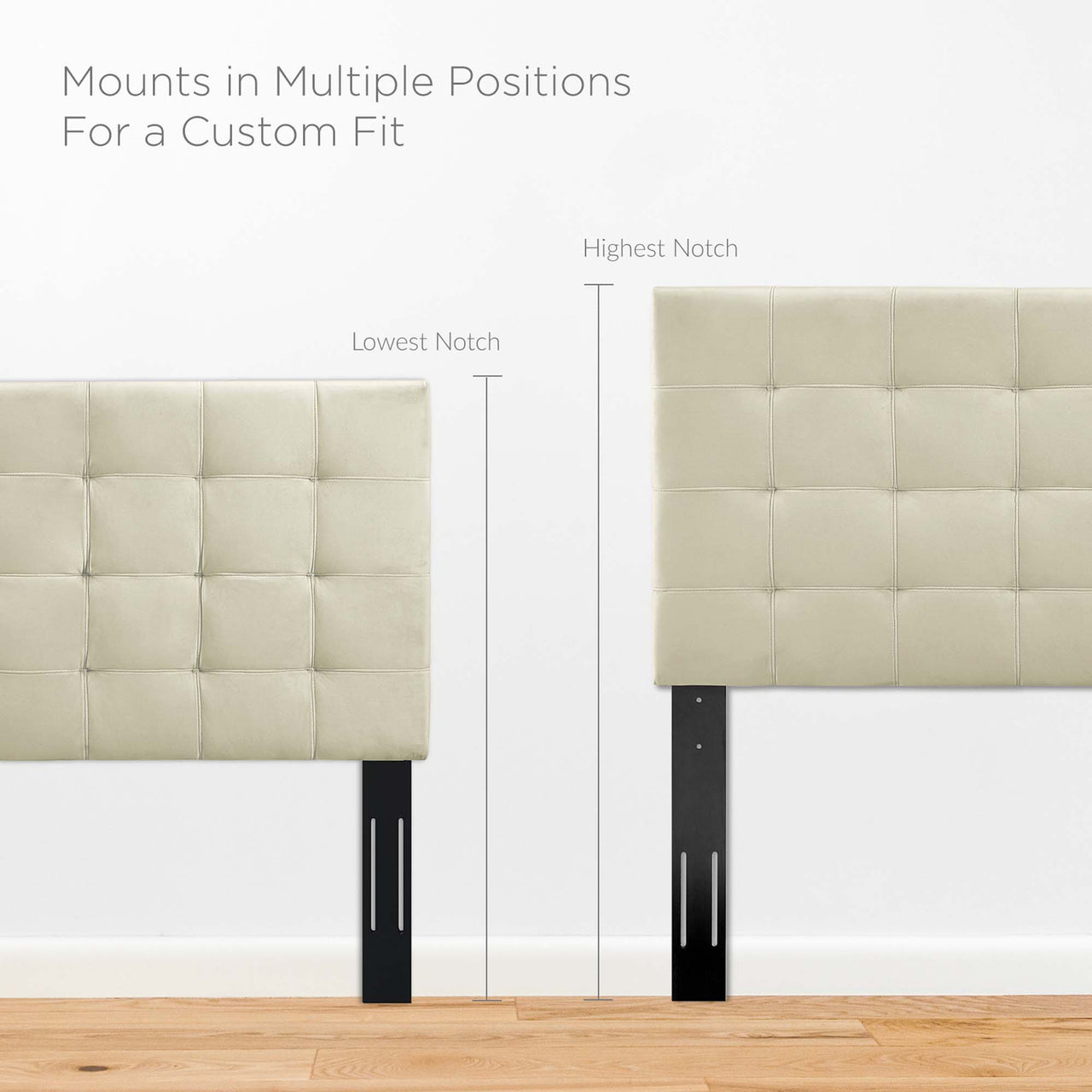 Coordinate Velvet Full | Queen Headboard, Ivory