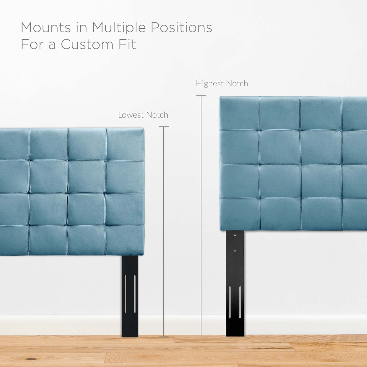 Coordinate Velvet Full | Queen Headboard, Caspian Blue