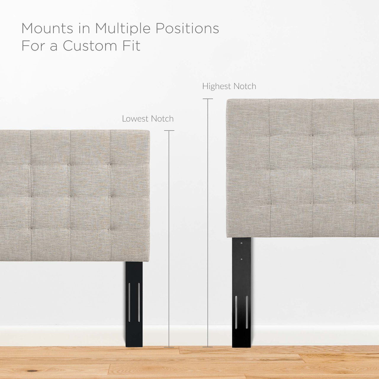 Coordinate Linen Fabric King and California King Headboard, Beige