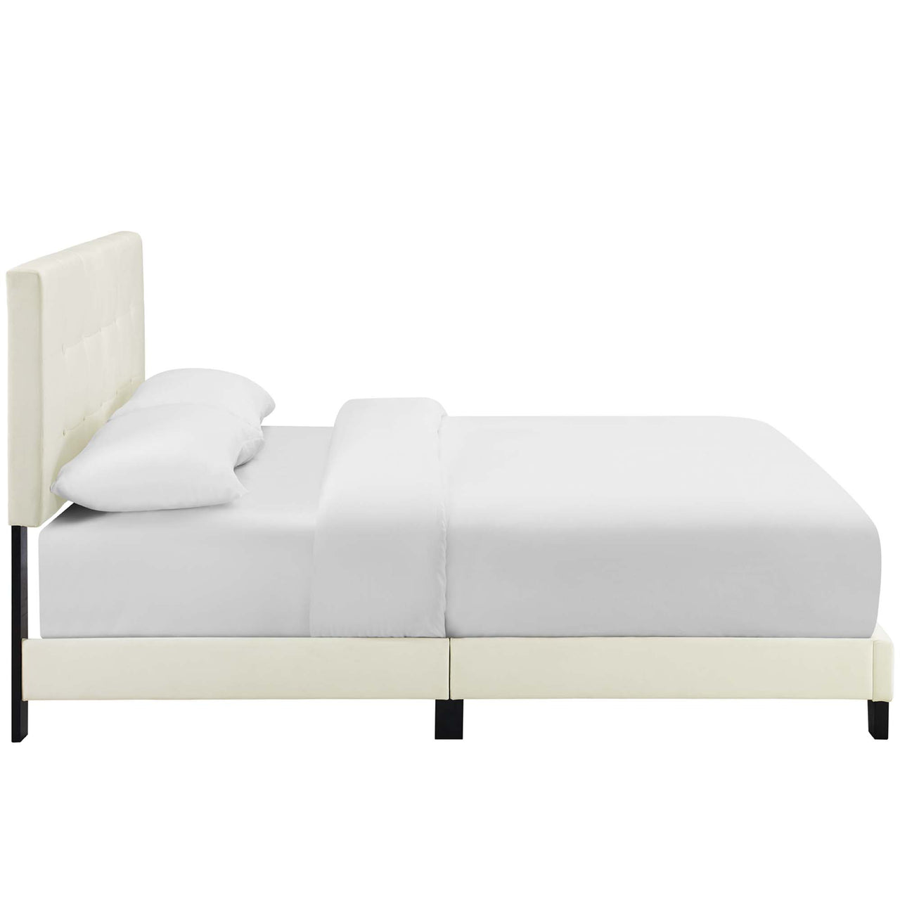 Amirada Velvet Full Bed, Ivory