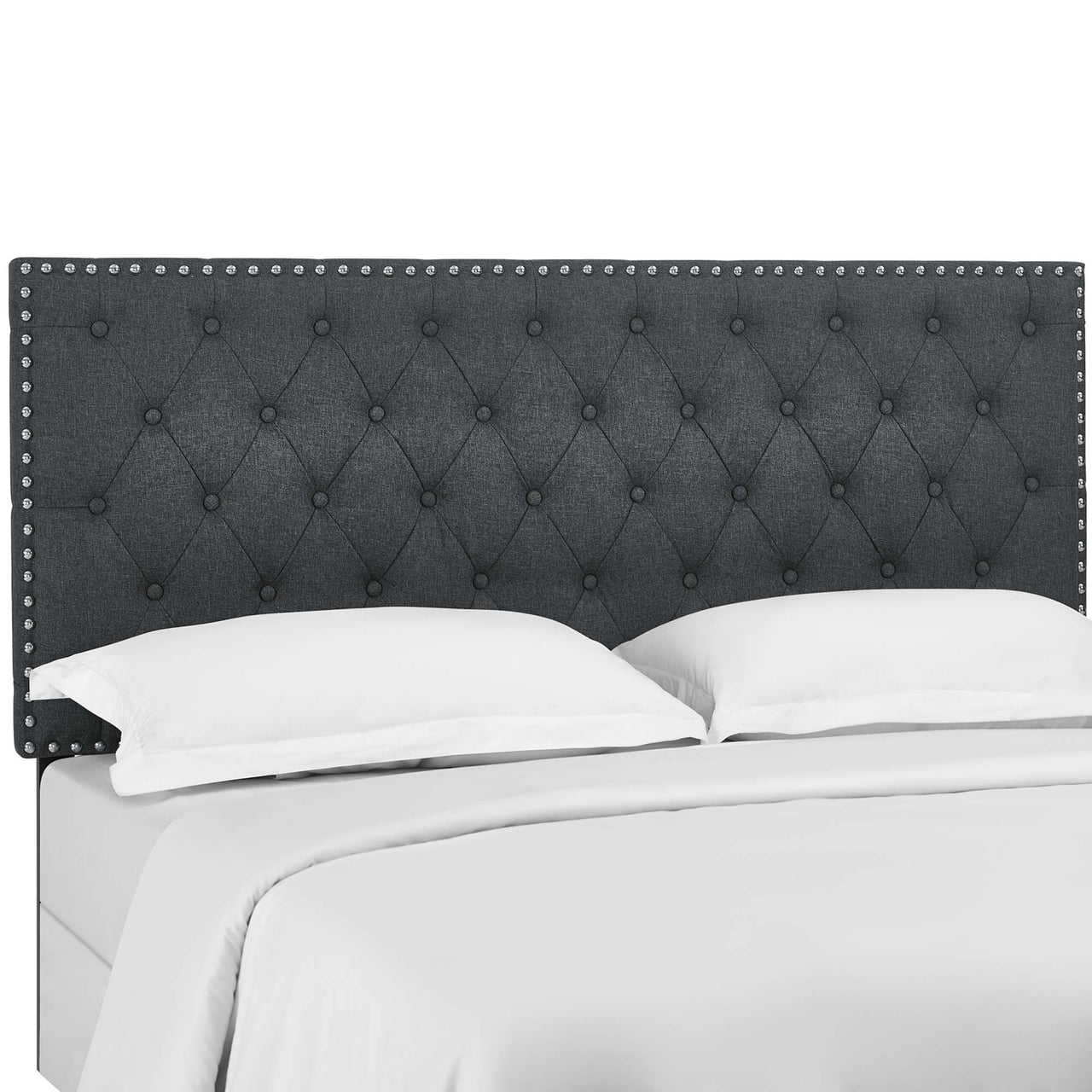 Rovainne Linen Full | Queen Headboard, Gray