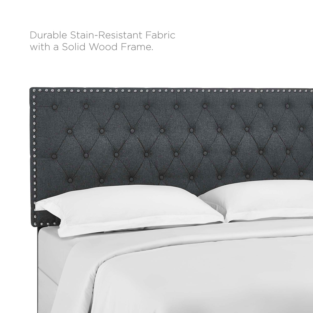 Rovainne Linen Full | Queen Headboard, Gray