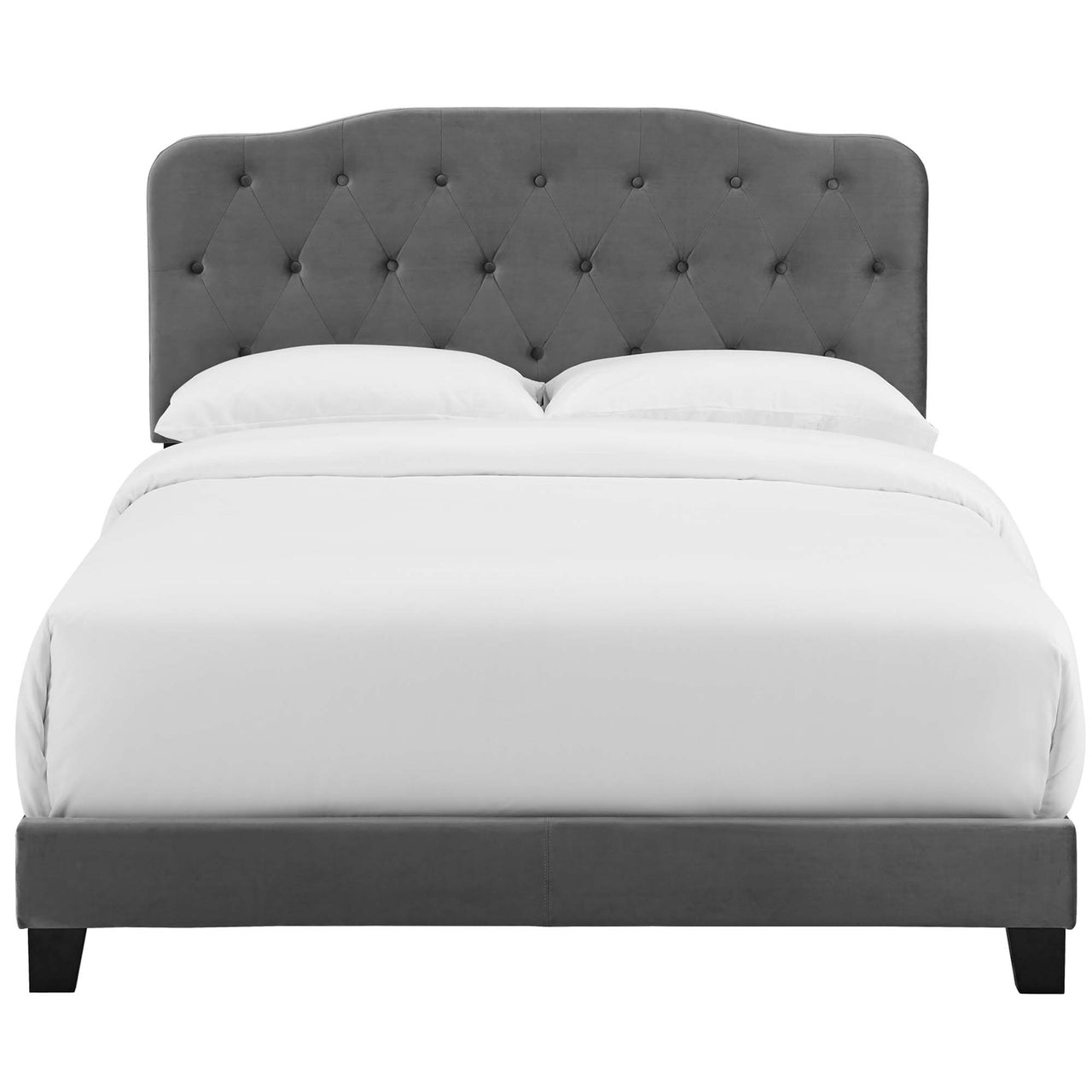 Elira Velvet Full Bed, Gray