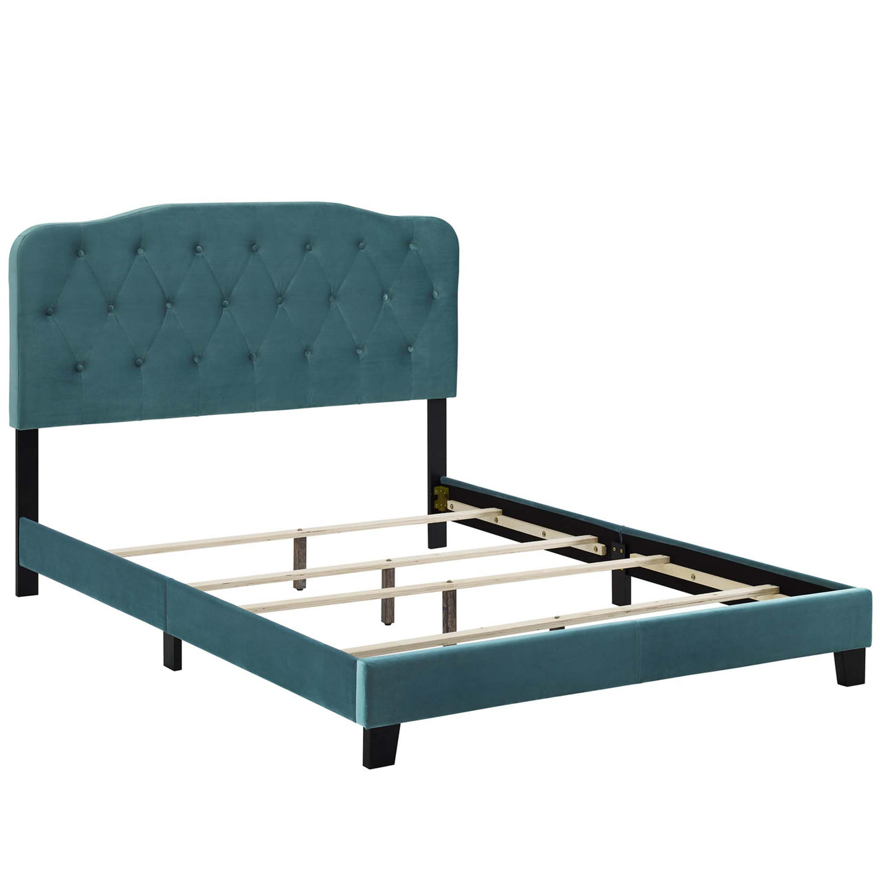 Elira Velvet Full Bed, Caspian Blue