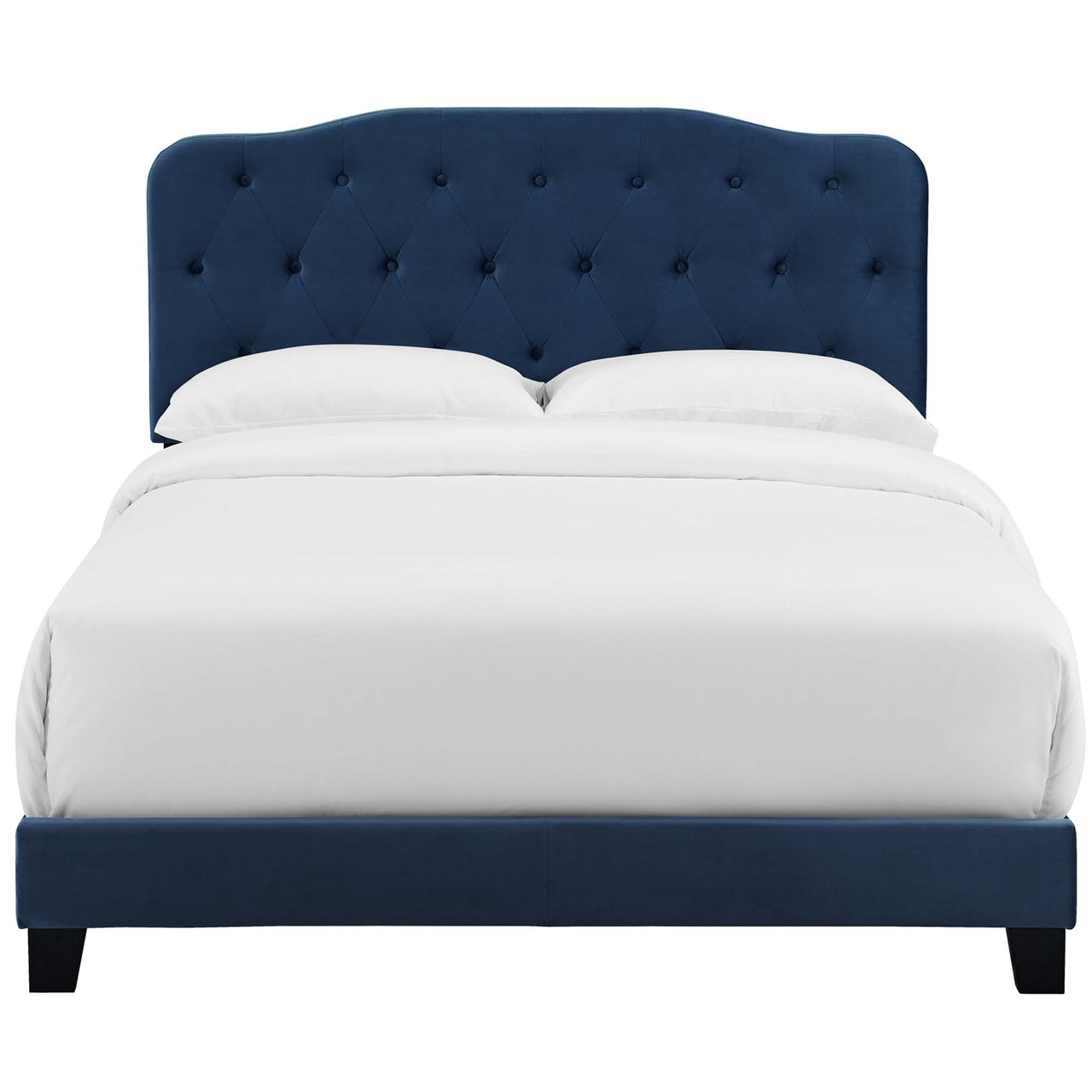 Elira Velvet King Bed, Navy