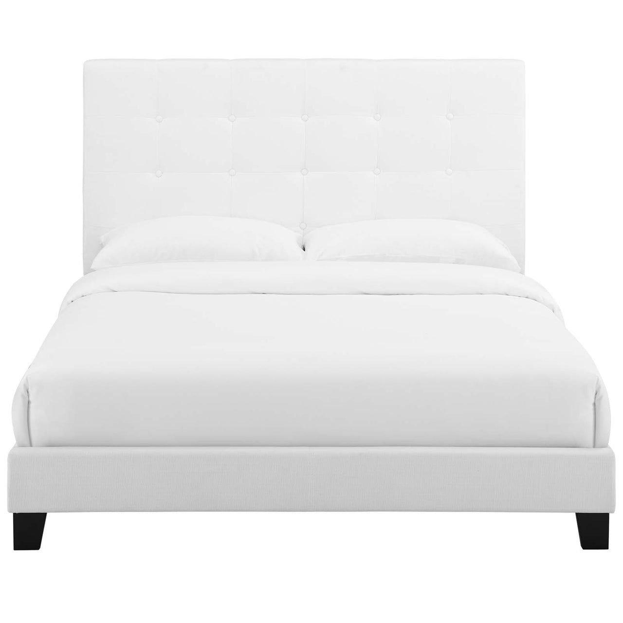Melissa Fabric Full Platform Bed, White