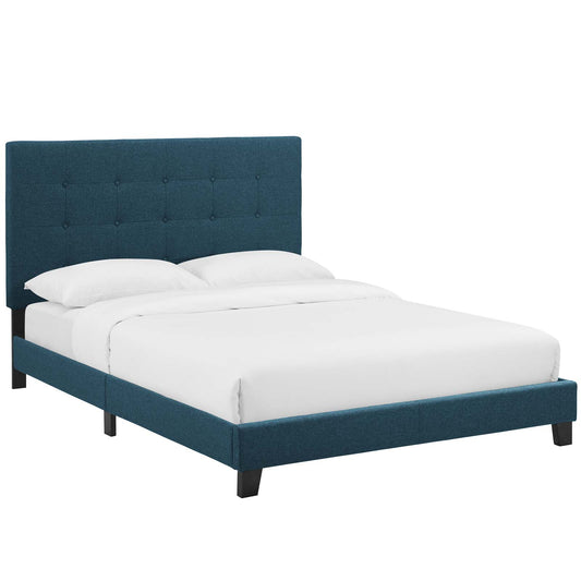 Melissa Fabric Queen Platform Bed, Azure