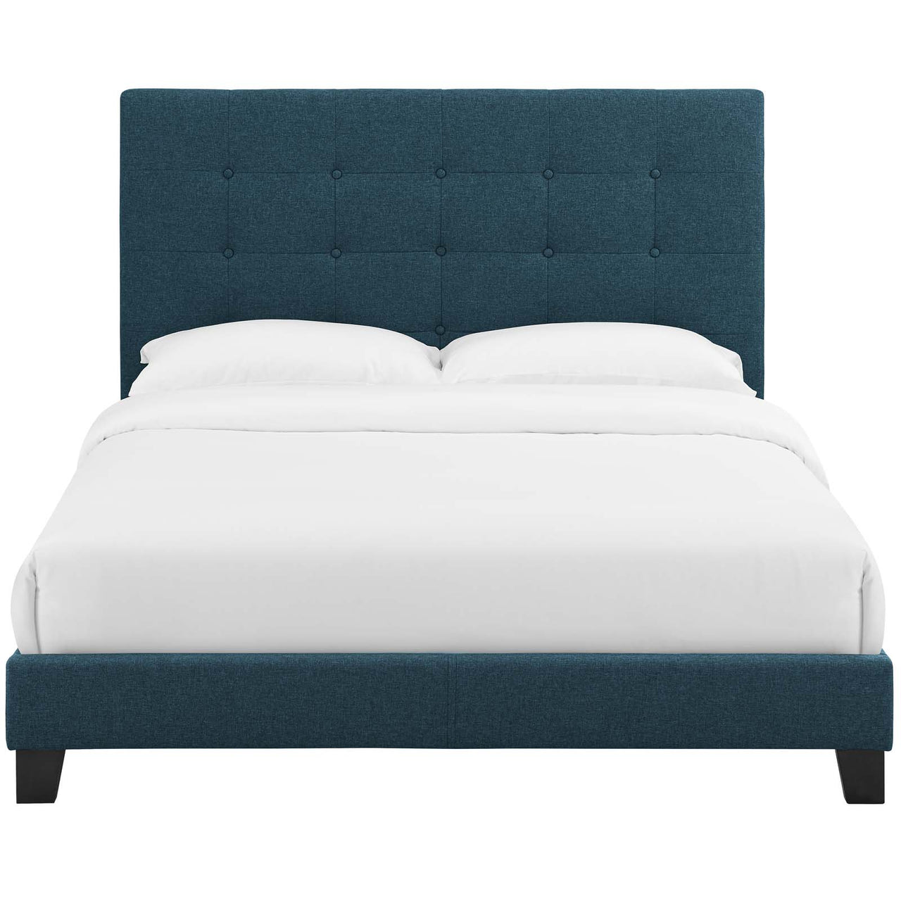 Melissa Fabric Queen Platform Bed, Azure