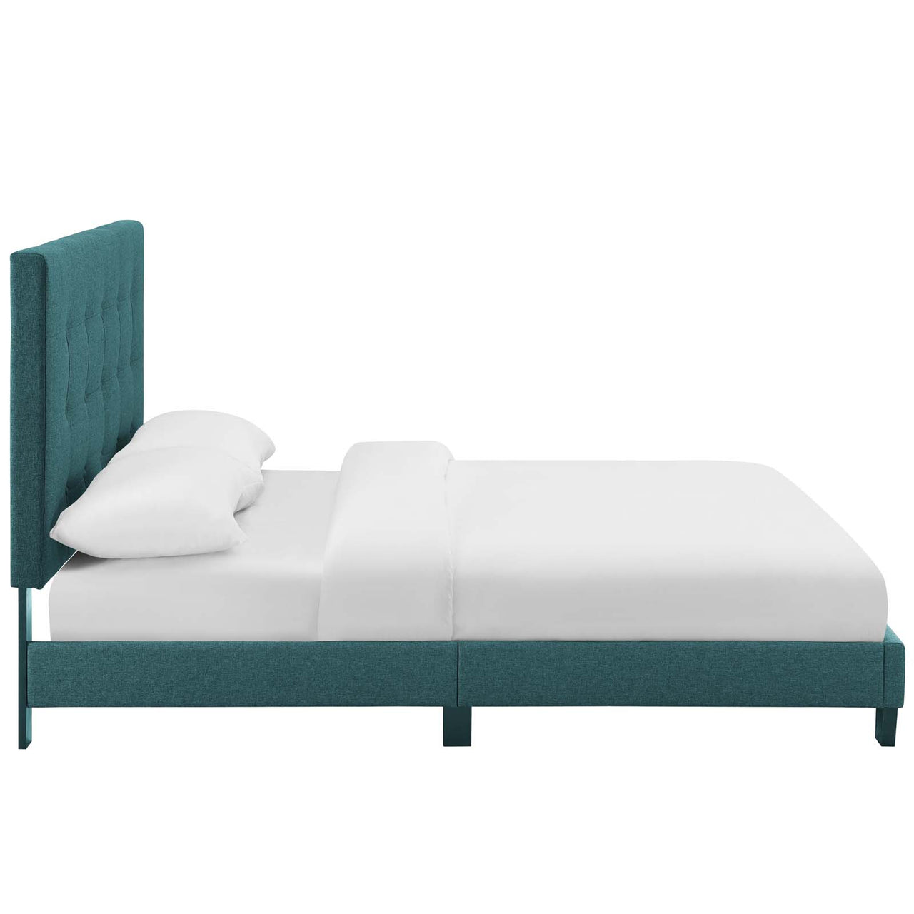 Melissa Fabric Queen Platform Bed, Teal