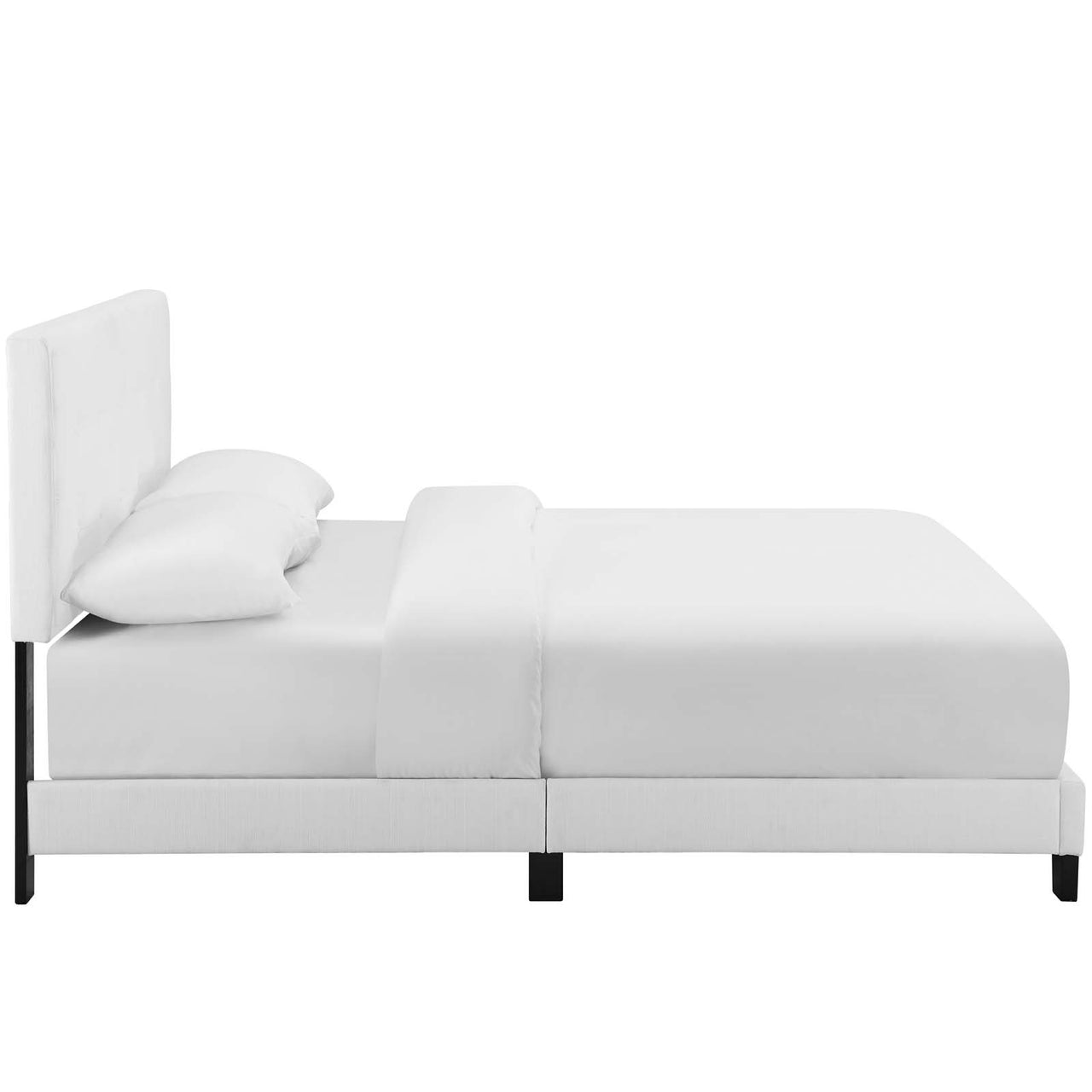 Melissa Fabric Queen Platform Bed, White