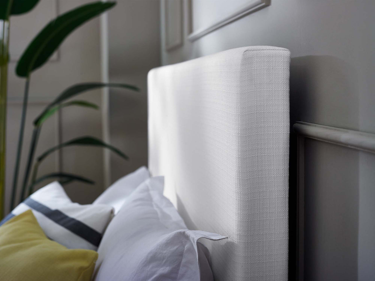 Tylea Linen Fabric Full | Queen Headboard, White