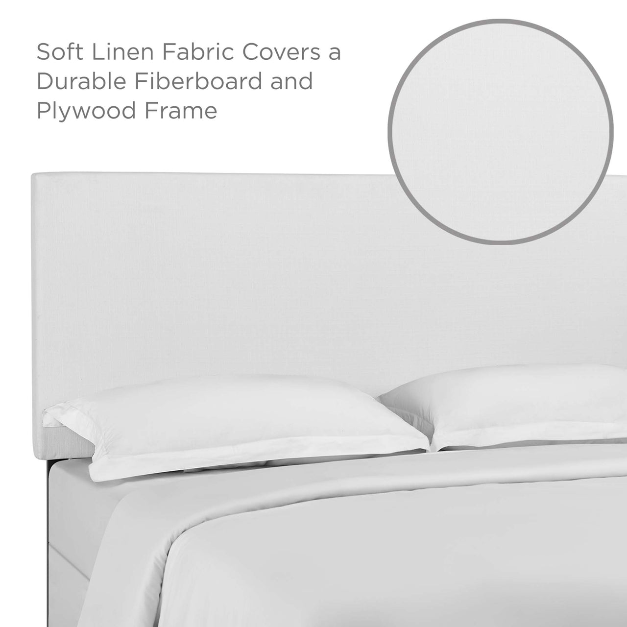 Tylea Linen Fabric King and California King Headboard, White