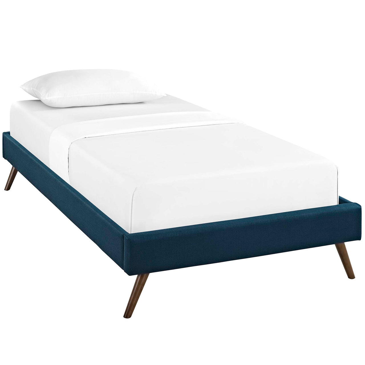 Atlasi Fabric Twin Bed Frame, Azure