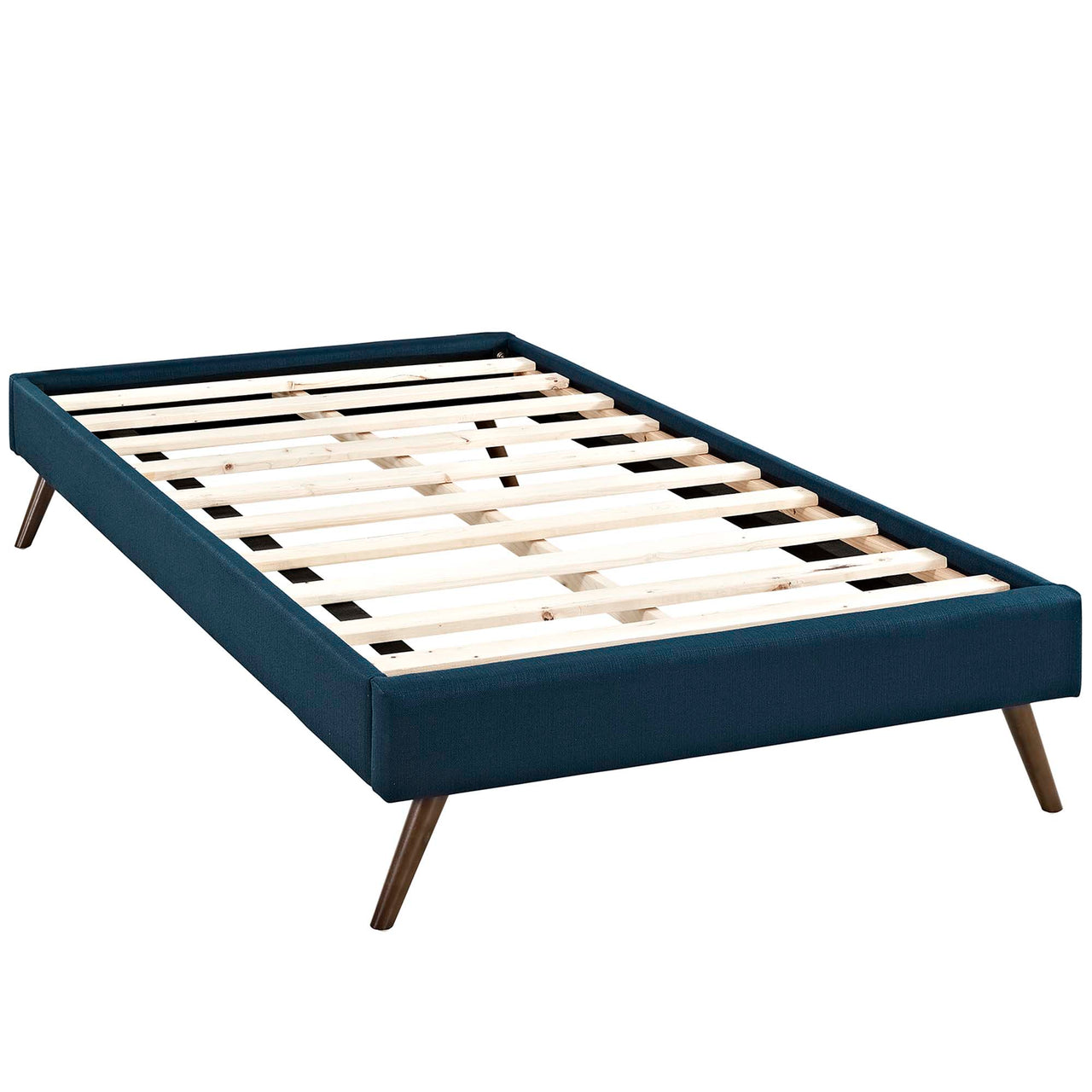 Atlasi Fabric Twin Bed Frame, Azure