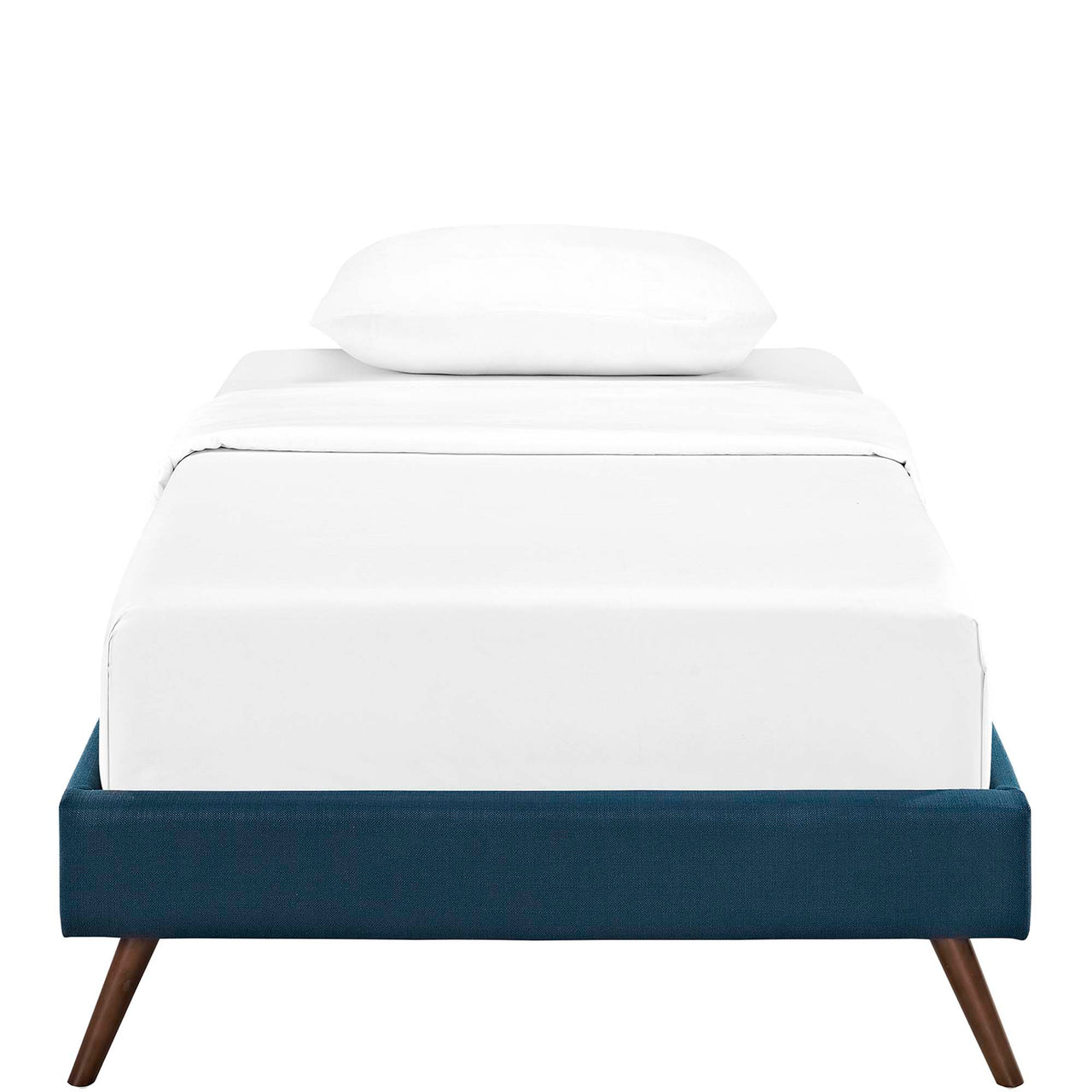 Atlasi Fabric Twin Bed Frame, Azure