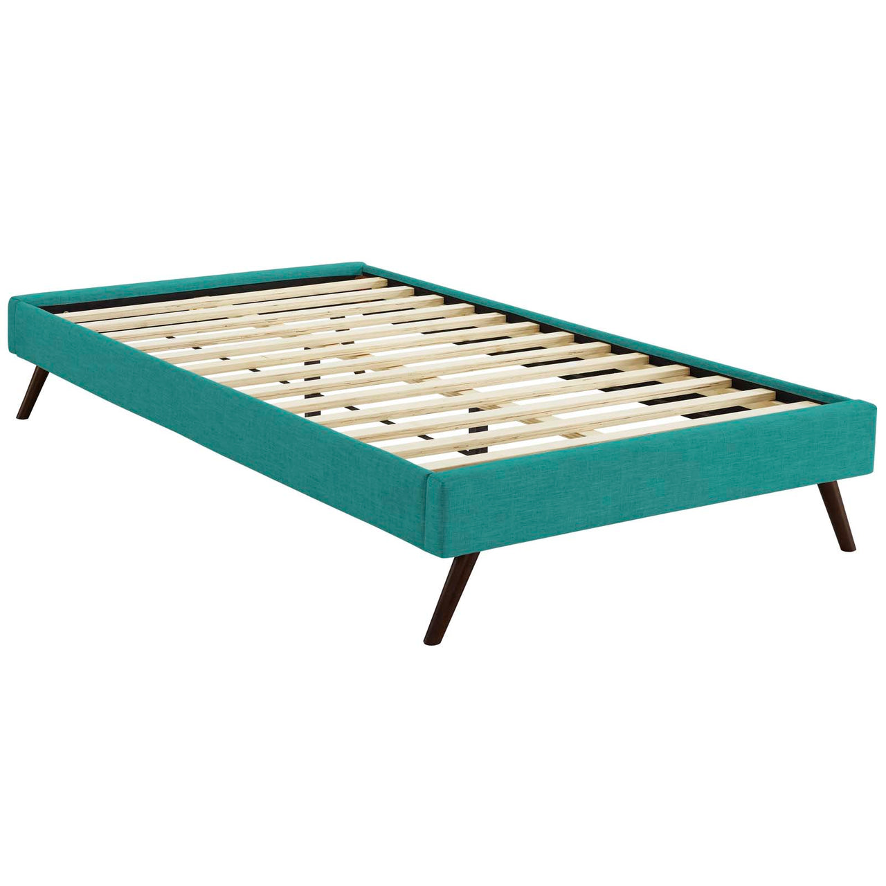 Atlasi Fabric Twin Bed Frame, Teal