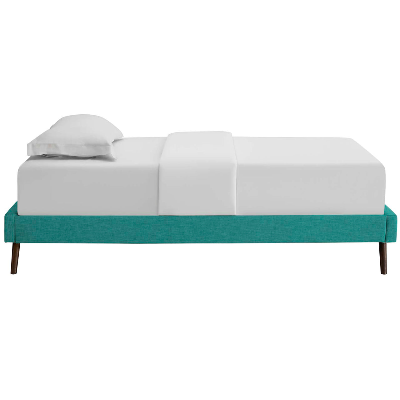 Atlasi Fabric Twin Bed Frame, Teal