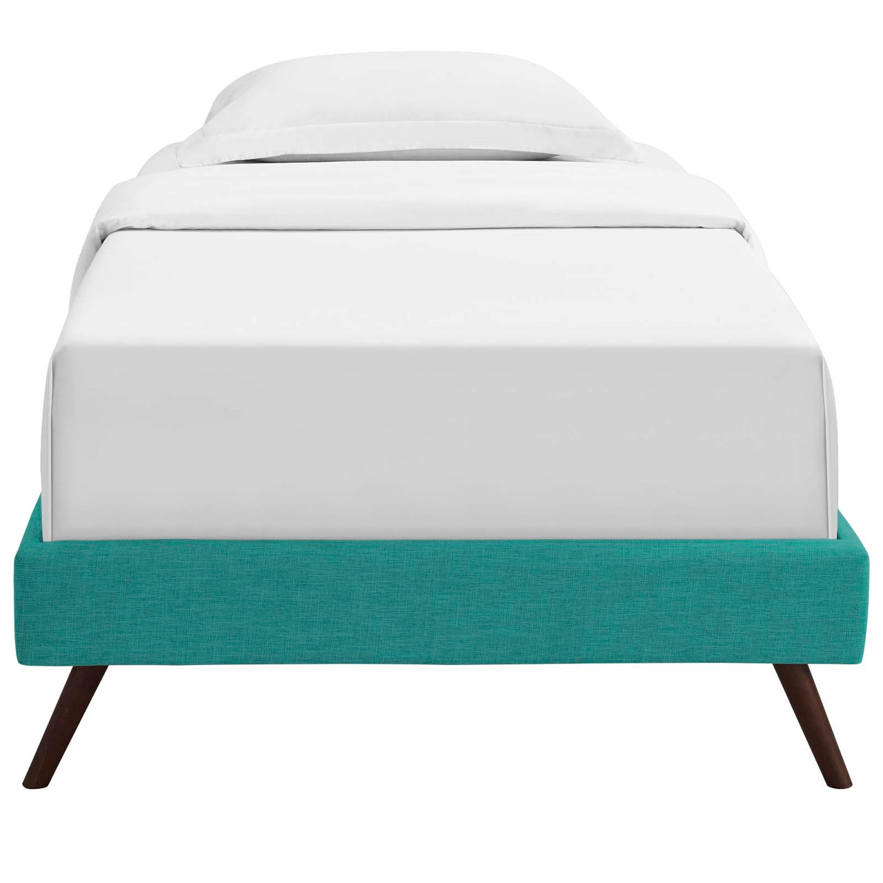 Atlasi Fabric Twin Bed Frame, Teal