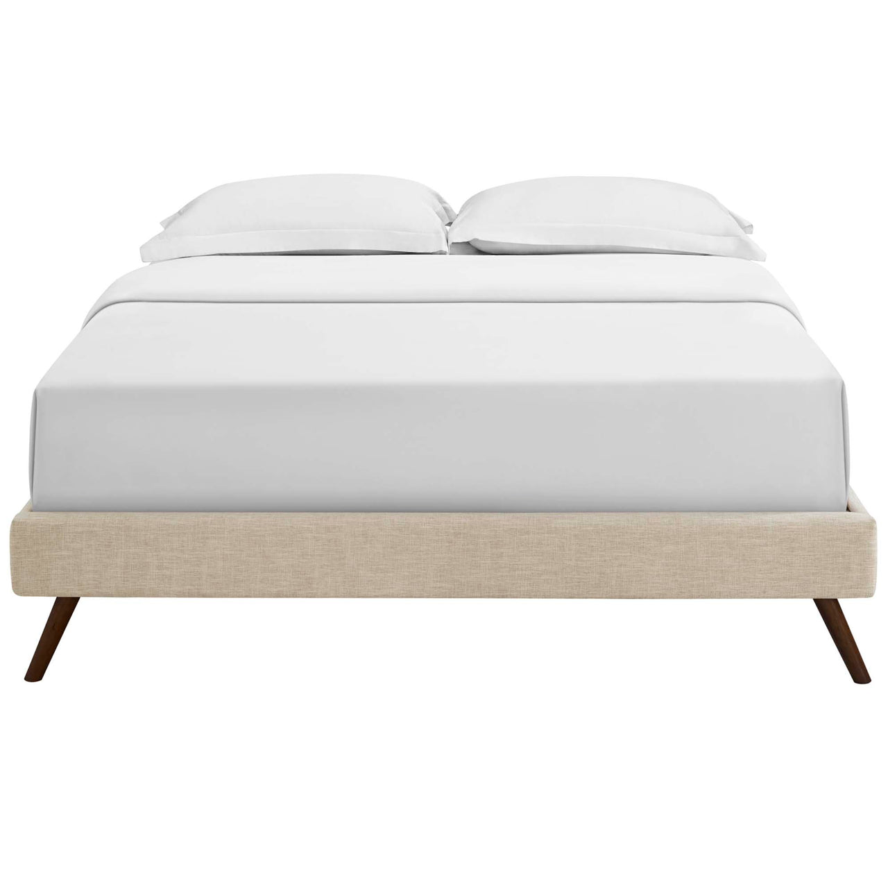 Atlasi Fabric Queen Bed Frame, Beige