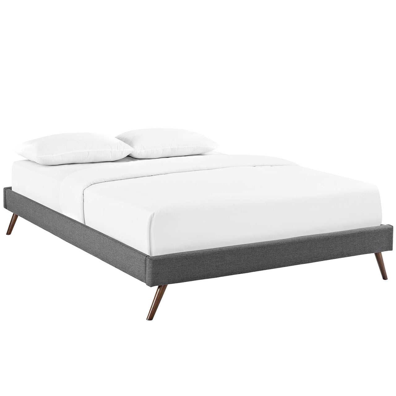Atlasi Fabric Queen Bed Frame, Gray