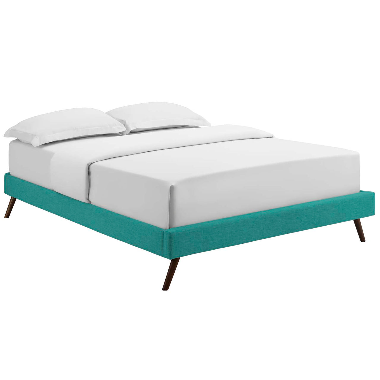 Atlasi Fabric Queen Bed Frame, Teal