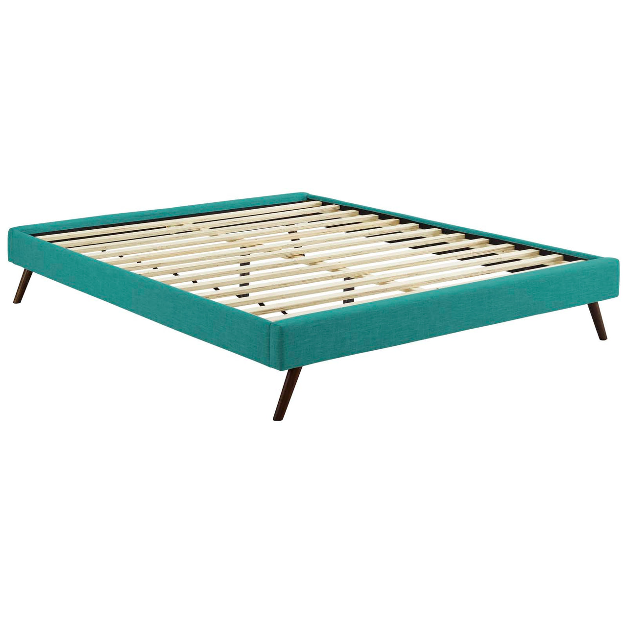 Atlasi Fabric Queen Bed Frame, Teal